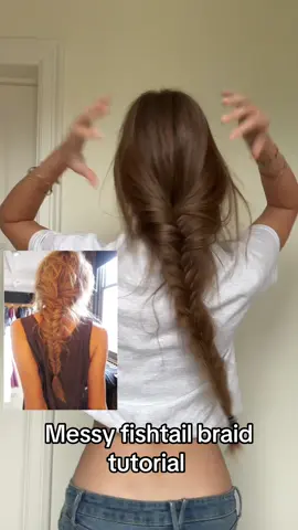 Perfect messy braid for this fall #fishtail #fishtailbraid #fishtailbraidtutorial #braid #braidtutorial  Fishtailbraid, fishtailbraid tutorial, fish tail braid hairstyle