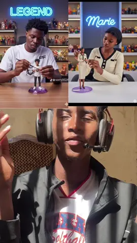 #gemini #viral @BLF_Marie🌸🌹🥰 @𝐌𝐚𝐢𝐠𝐚 𝐏𝐈𝐗𝐄𝐋 #pourvous #explicacion #tiktokmali🇲🇱223❤️😘pourtoi Créer une figurine commerciale à l’échelle 1/7 de ( les deux personnages sur la photo ),de style réaliste dans un environnement réel. La figurine est placée sur un bureau d’ordinateur. Elle possède une base ronde en cristal violet transparent. À côté du bureau ce trouve la vraie personne sur la photo, à taille réelle, avec avec la même tenue sur la photo de la figurine nettoyons soigneusement la figurine avec une brosse fine dans un studio de style moderne bien éclairé. Avec une collection de jouets et de figurines et un cadre mural lumineux avec le mot << MaïGa_Pixcel >> en néon bleu en arrière plan.Gros .Mais au point nette. Résolution 8K . Ultra détails. Ultra haute résolution détails complexes