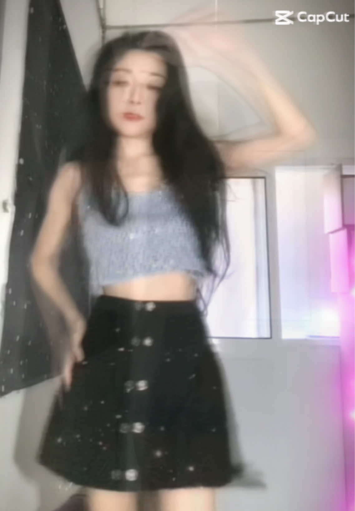 I cut a blingbling crop-top out of a dress to match it with other bling bling skirts 