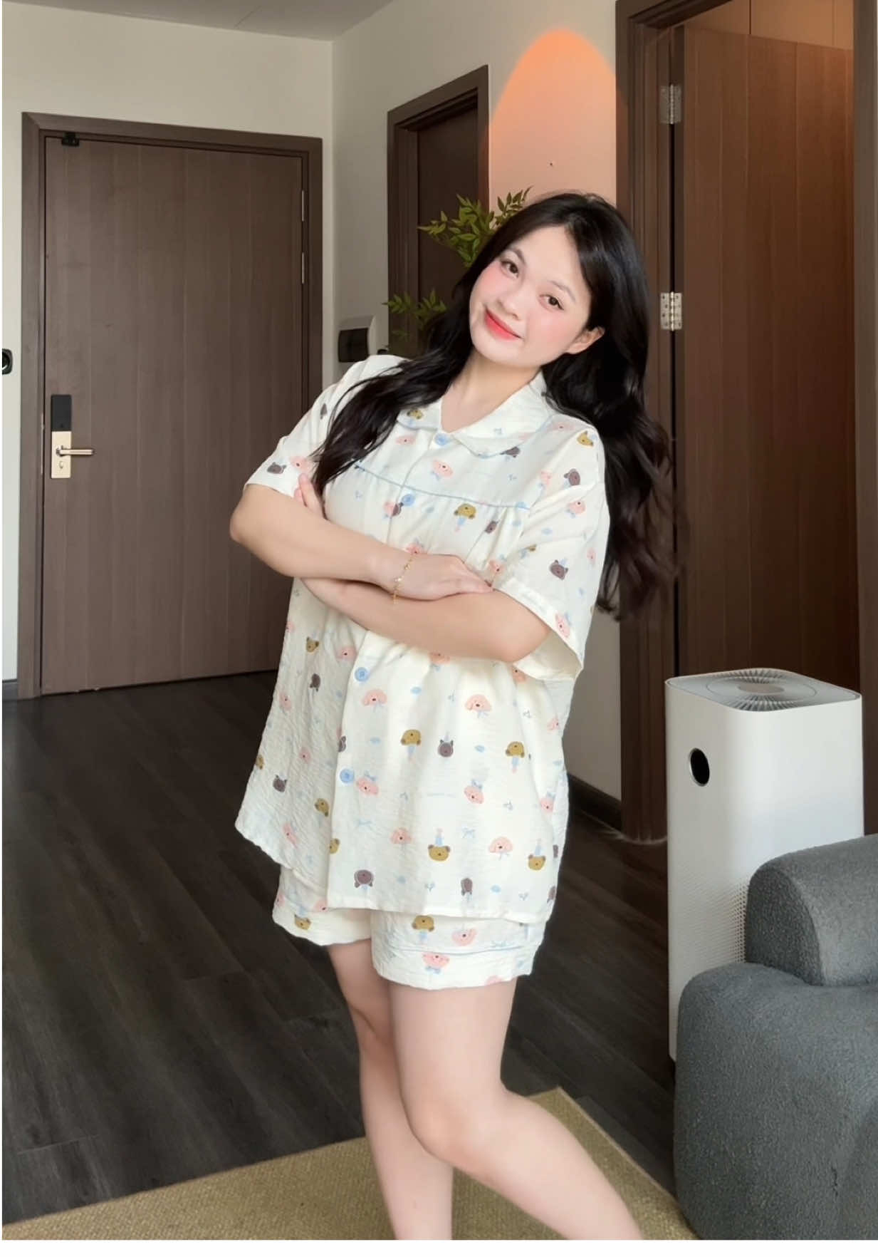 Đồ ngủ mặc ở nhà cũng phải dễ thương nha các bác ơi ✨#huongtranreview 