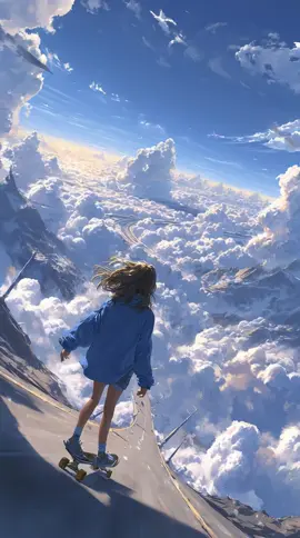 雲海🌧️ #雲  #雲海 #anime #AIが見る夢 #天空 