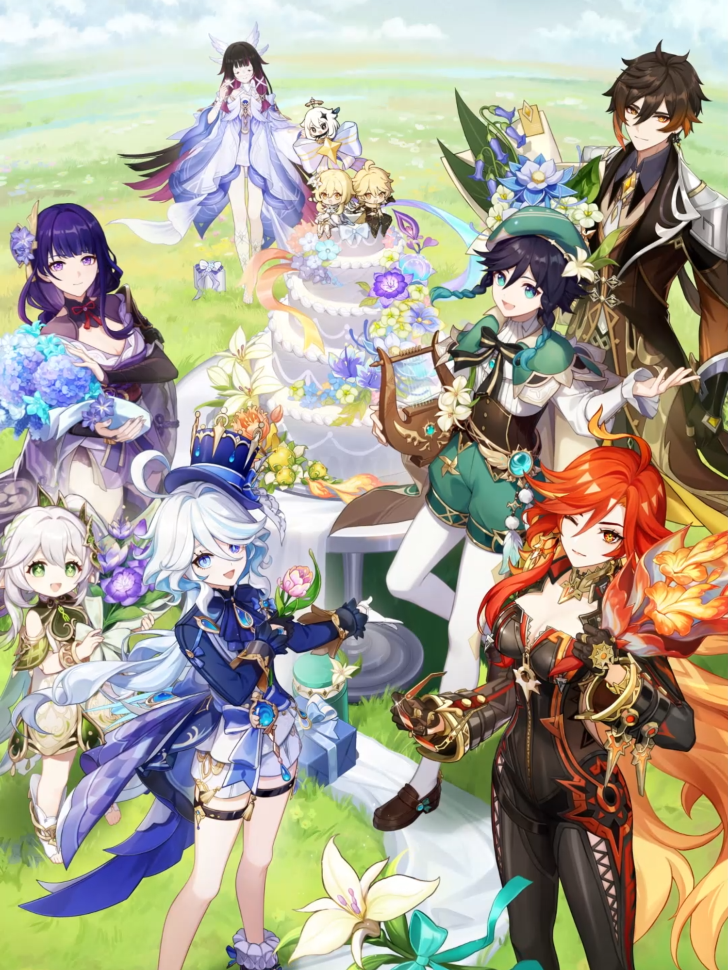 If a picture can help people traverse through time, then the bearer of this picture can also journey through dimensions of chronology and space. They can tread through meadows of blooming flowers, toward the wind that brought that bouquet, to step back into the liveliest moment of the banquet. #GenshinHigh5 #GenshinImpact