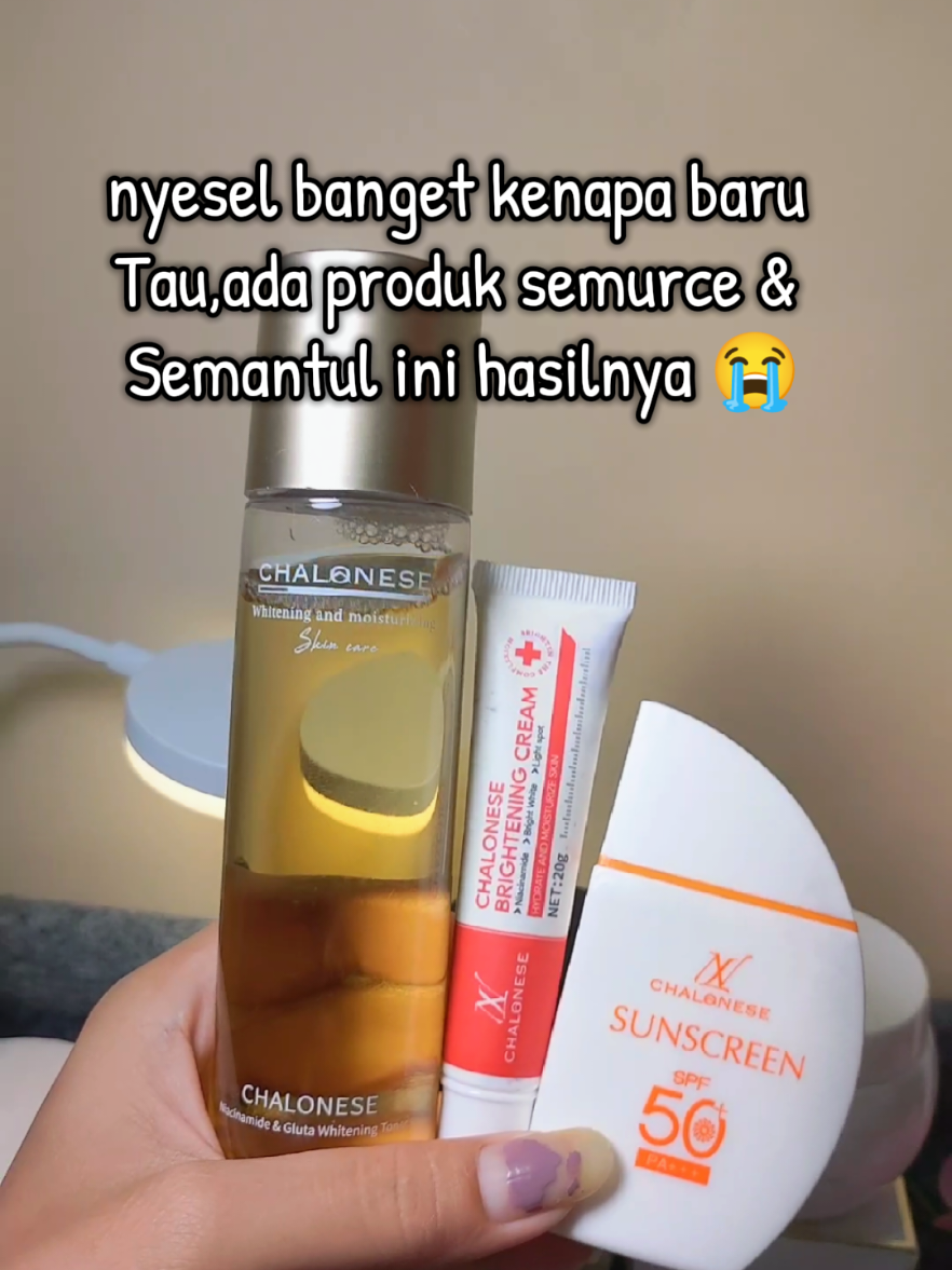 Set Perawatan Pemutih 3in1 Toner, Cream, Sunscreen free sleeping mask 3pcs 🔥#skincare #chalonese #cream #toner #sunscreen 