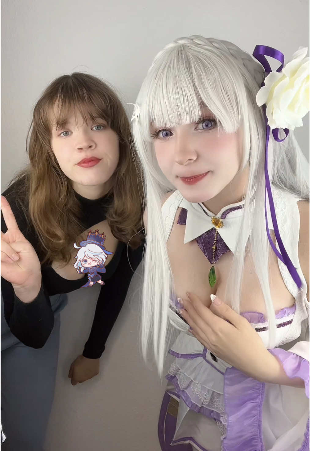 I’ve decided not to post more of this cosplay until I find a better solution for my chest problem. I hope you guys understand that. This video was just a draft I had posted  My cutie @Charly | #1 Furina fan  #emiliacosplay #emiliarezerocosplay #rezerocosplay #emiliarezero 