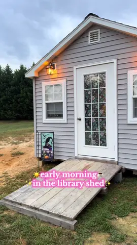 ☁️🍁a cloudy fall morning☕️📚💖✨ #BookTok #library #booknook #bookish #bookworm 