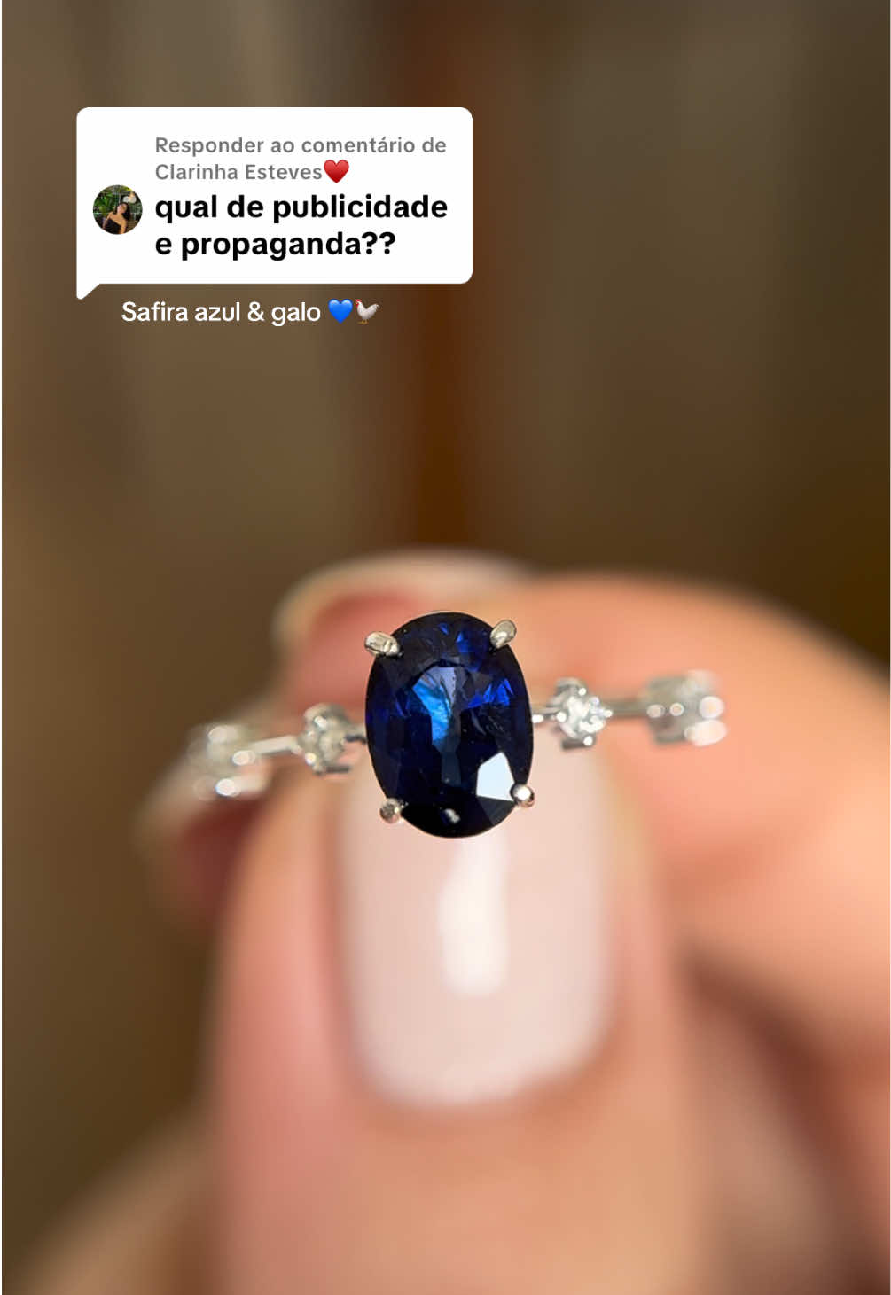 Respondendo a @Clarinha Esteves♥️  O anel de formatura dos sonhos 💙🐓 #aneldeformatura #formatura #publicidadeepropaganda 