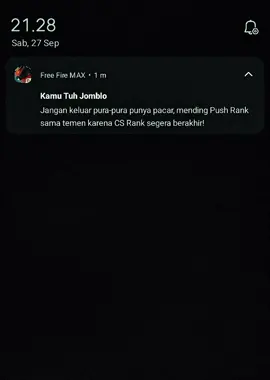 padahal gua udah gak main ff tiba tiba ada notif seperti ini salah gua apa sih @freefirebgid  btw gua ngk jomblo 🤭🗿 #mykisah #fypシ #masukberandafyp #xybcza #fypage 