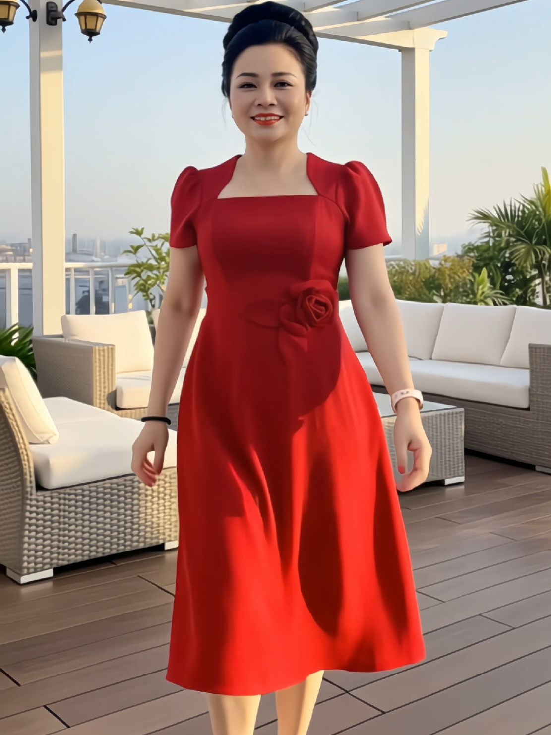 Váy eo gắn hoa trà. #linhlinhshop17 #vay #vayxinh #dam #damxinh 