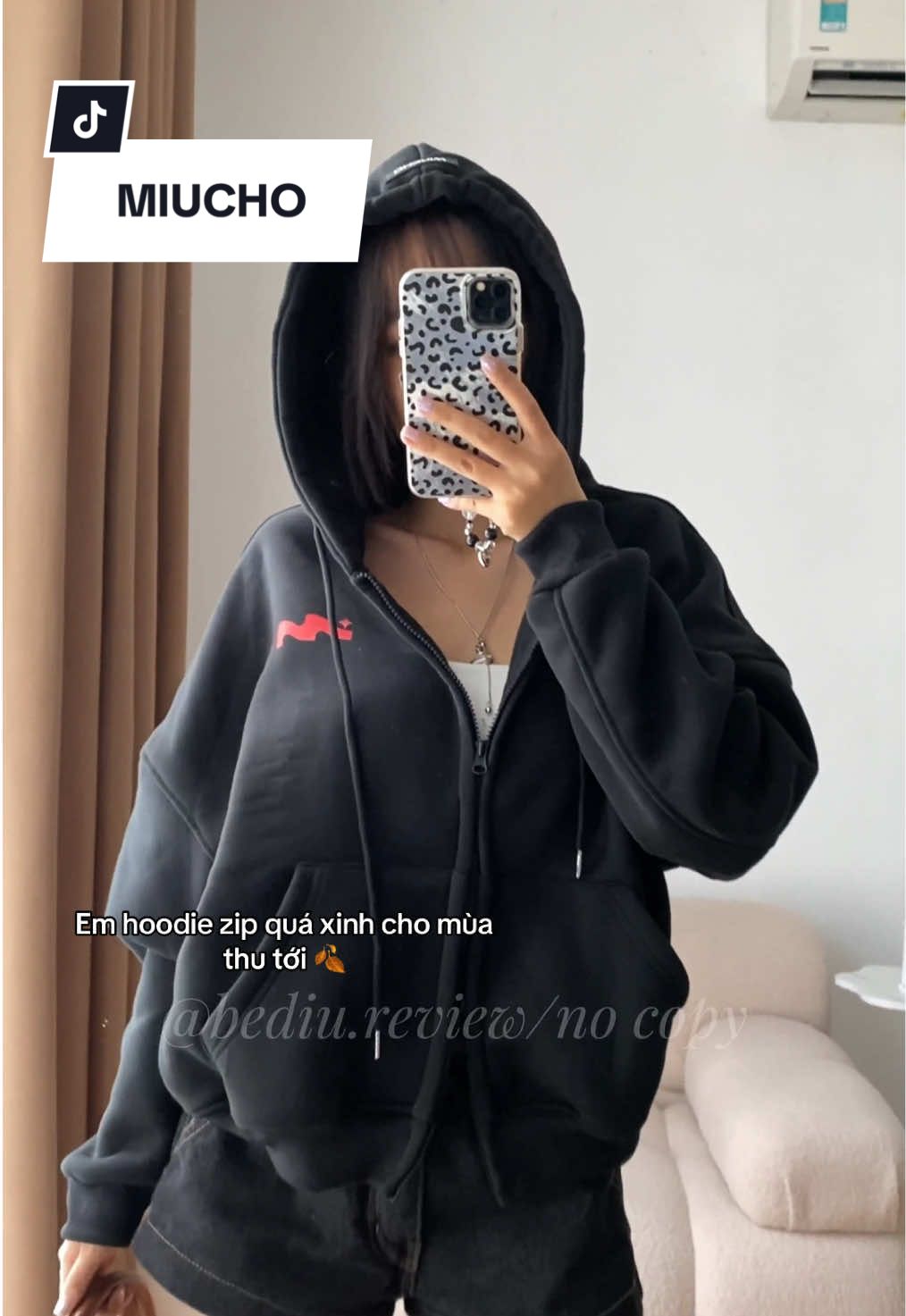 Cái form nó xinh mà cái chất vải nó dày dặn, mê toá #miucho #TikTokFashion #fyp #xuhuong #hoodiezip 