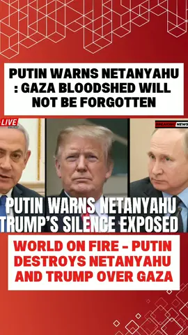 Vladimir Putin delivers a fiery warning to Benjamin Netanyahu as Israeli strikes in Gaza leave at least 44 people dead. In this explosive speech, Putin calls out Trump directly – asking where he is now, as his puppet leaders and reckless policies have set the Middle East on fire. A brutal message to Israel, America, and the world. Hashtags: #PutinSpeech #NetanyahuWarning #GazaCrisis #MiddleEastConflict #TrumpExposed