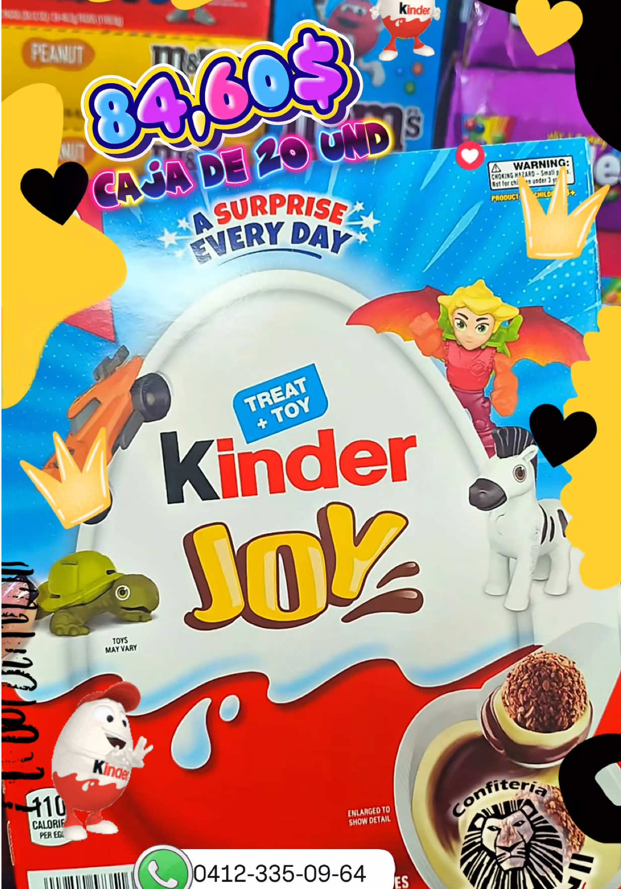 #Huevitos #KinderJoy Caja de 20 Unidades 💰86,40$ (Bs Tasa BCV)  📍Cerca de la estación de metro TEATROS, a una cuadra de la alcaldía de Caracas, Edificio Saverio Russo PB ❌NO tenemos sucursales❌ ⏰Lunes a Sábado de 7:30am a 5:00pm 🛵Delivery y Envíos Nacionales  📲Pedidos vía WhatsApp 0412-335-09-64 🚗Tenemos estacionamiento Justo al lado de la tienda para su mayor comodidad 💵💳Métodos de pago Bs a tasa BCV, Biopago, zelle, divisas, Banesco Panama, y aceptamos CASHEA #confiteriareyleon2 #cashealo 