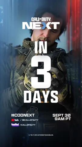 🚨3 DAYS until #CODNext. Drop a 🔥 below if you’re excited to see hands-on gameplay of #BlackOps7 Multiplayer 👀