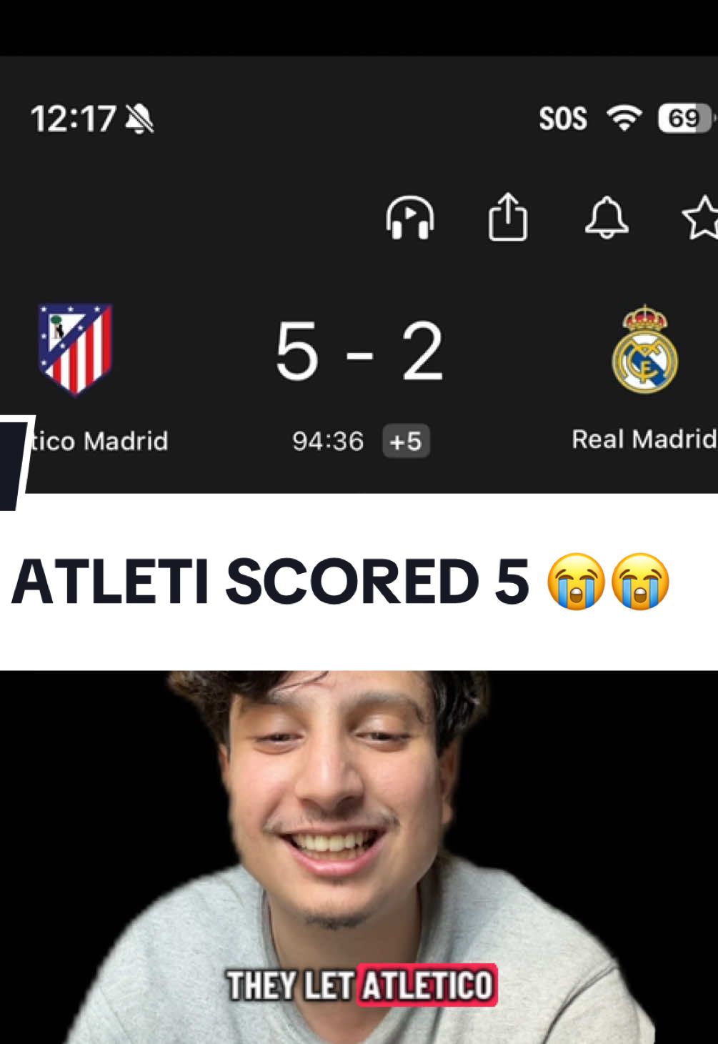 ATLETIC SCORED 5 ON REAL MADRID 😭😭😭😭 #realmadrid #fyp #ishdafish5 