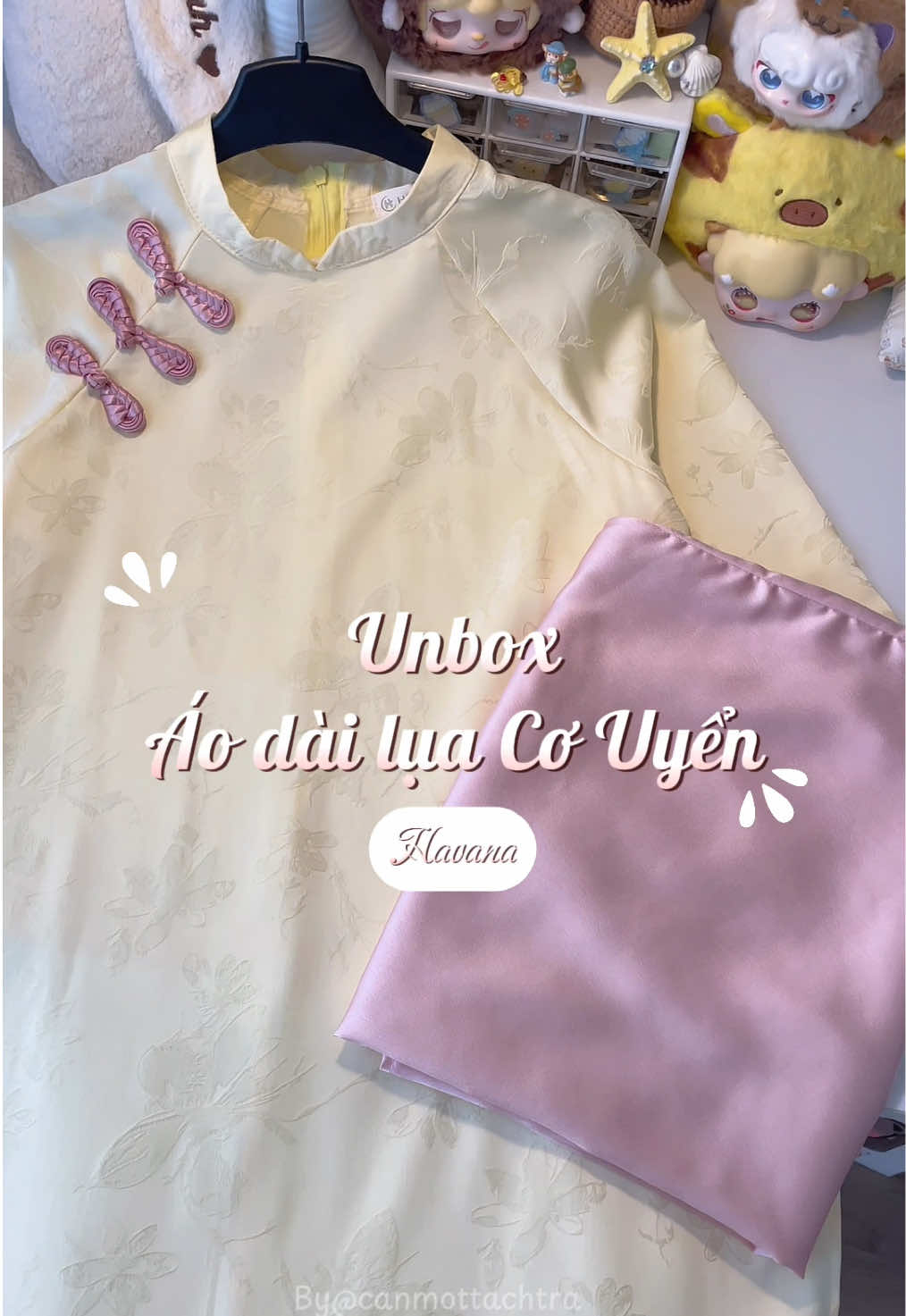 Áo dài lụa Cơ Uyển với sự mềm mại dịu dàng lại có nét tươi tắn dễ thương. Đơn giản nhưng mặc tết cũng xinh, mặc đi chụp hình cũng dịu nè @Havana  #trending #canmottachtra #aodai #aodaitet #havana 