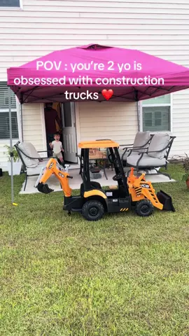 My 2 yo birthday present  #constructiontrucks #boy #boymom #rideoncar 