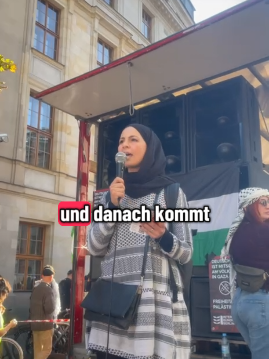Rede (Teil 1) unserer Vorstandsvorsitzenden Salsabil Hamadache auf der Großdemo für ein freies Palästina in #Berlin #zusammenfuergaza #b2709 #freepalestine #Gaza 