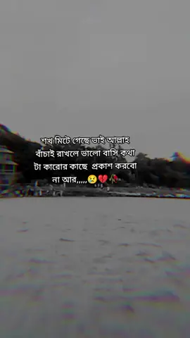 শখ মিটে গেছে ভাই আল্লাহ বাঁচাই রাখলে ভালো বাসি কথা টা আর কারোর কাছে প্রকাশ করব না,,,😢💔🥀