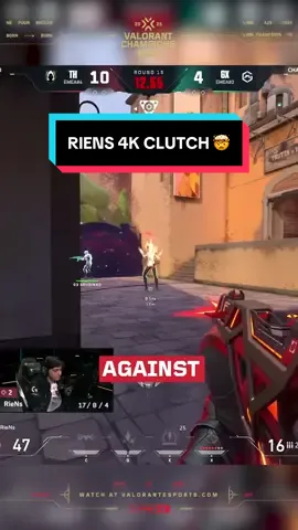 RieNs is simply unstoppable 💥 #Valorant #VALORANTChampions #VCT #VALORANTEsports #VALORANTClutch 