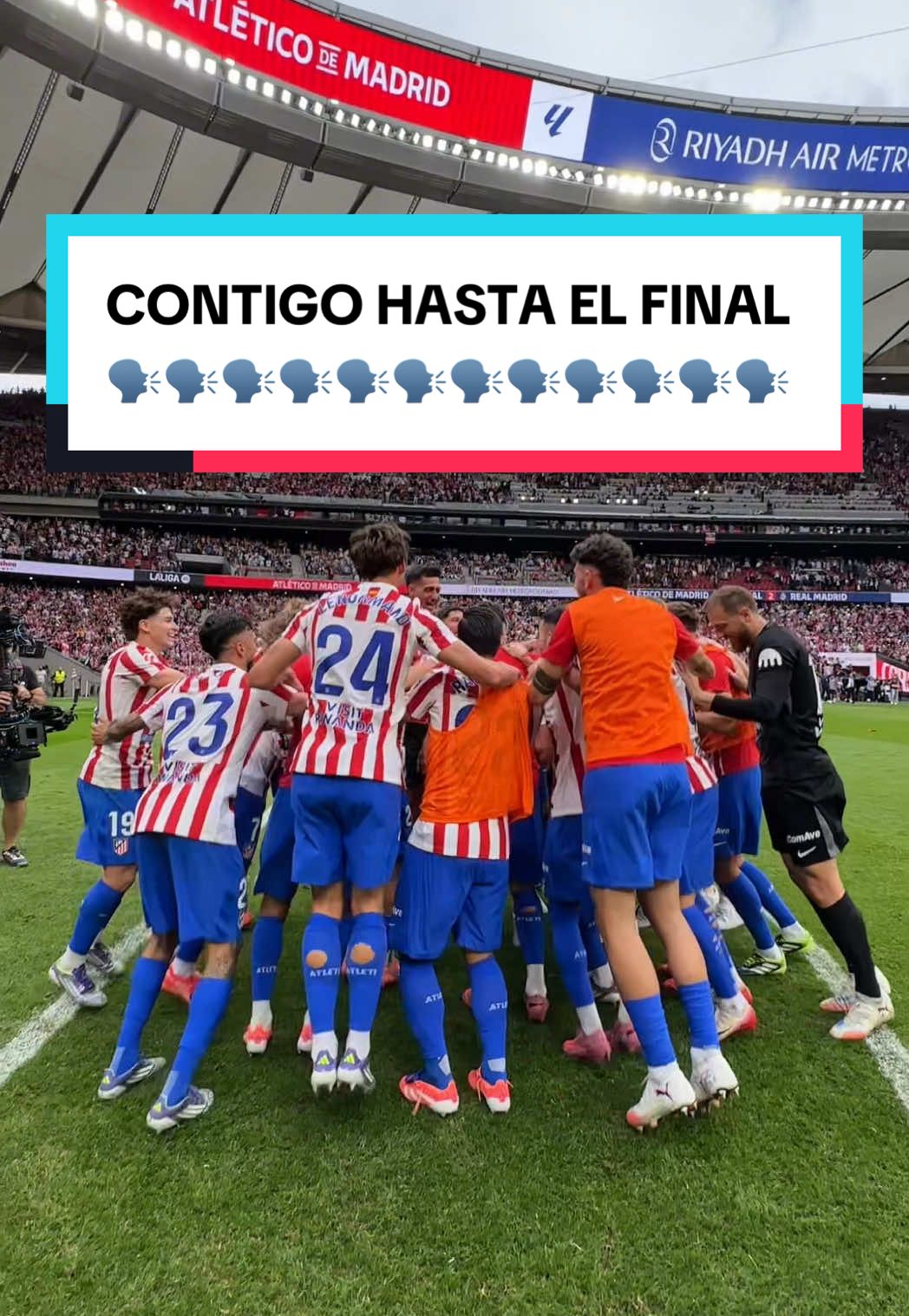 Contigo hasta el final 🗣️❤️🤍 #aficion #atletirealmadrid #atleticodemadrid #laligahighlights #derbi 