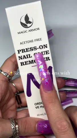 💅Remove my press ons with me✨ . 🙌🏼Quick & easy AND no damage to my natural nail OR my press ons.Just need to file and she is ready for another go round💃🏼❤️‍🔥🫡 ALSO this remover did not dry out my natural nail, the aloe ingredient actually helped  moisturize my natural nail as you can see🌿🤩 . #p#pressonnailsn#nailremoverp#pressonsn#nailtokn#nailsnailsnails