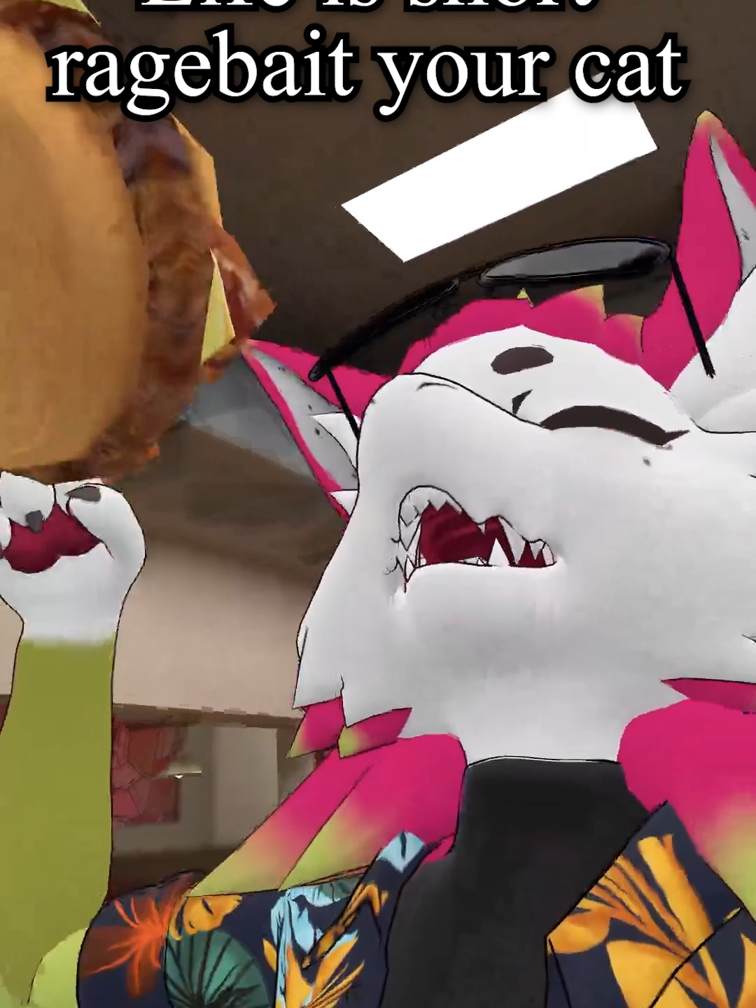 Life is shourt, ragebait your cat. #vrchatmemes #trending #furrytiktok #meme #fruitdragon #furryfandom #fypシ゚ #furrytiktokers #vrchat #live #silly