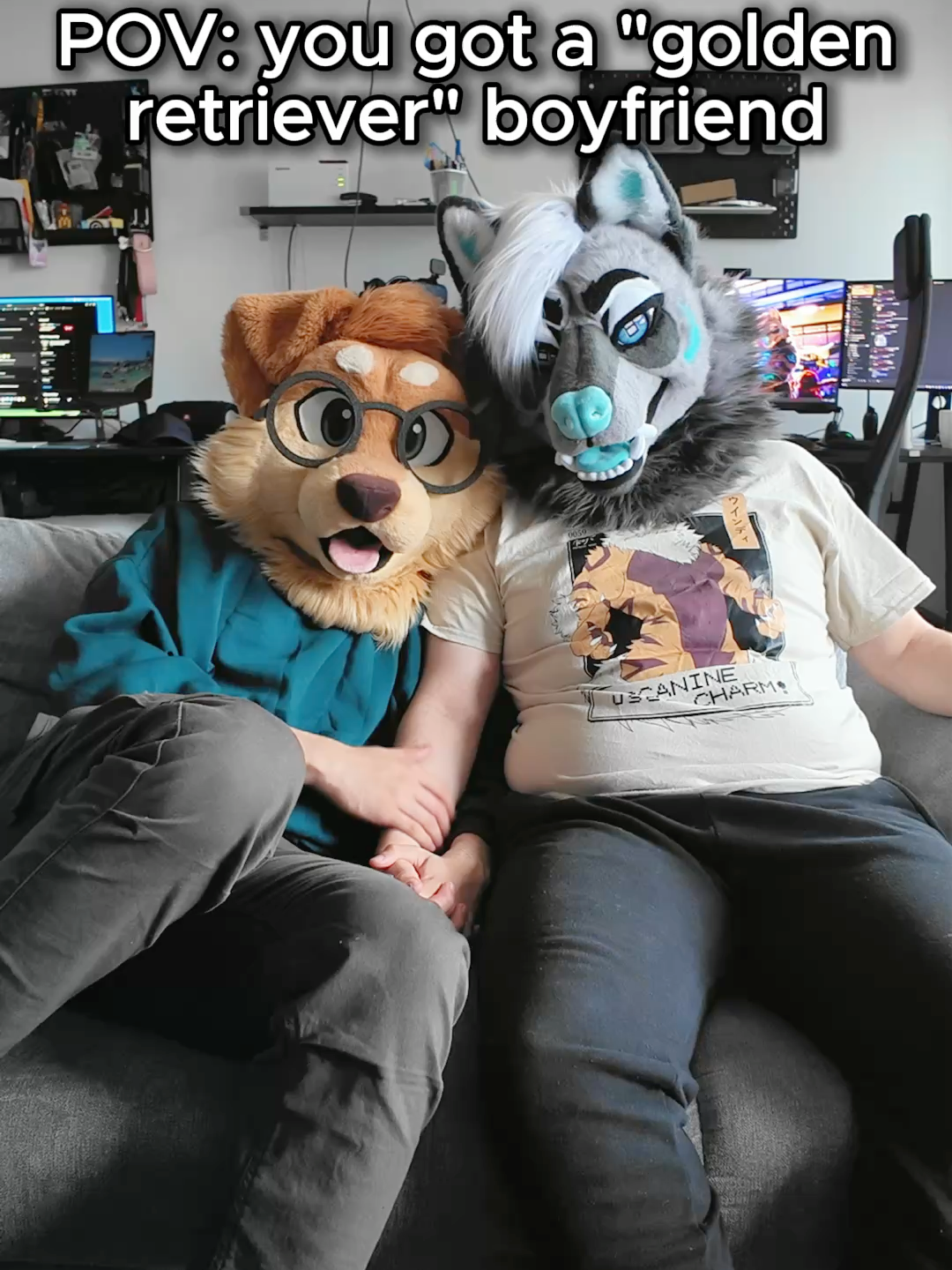 Pov: You got a golden retriever BF #fursuit #goodboy #couples