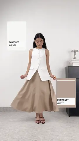 Colour combination with fuji khaki😍🫶 #mydaywithseverli #severlifujiskirt #pantone 