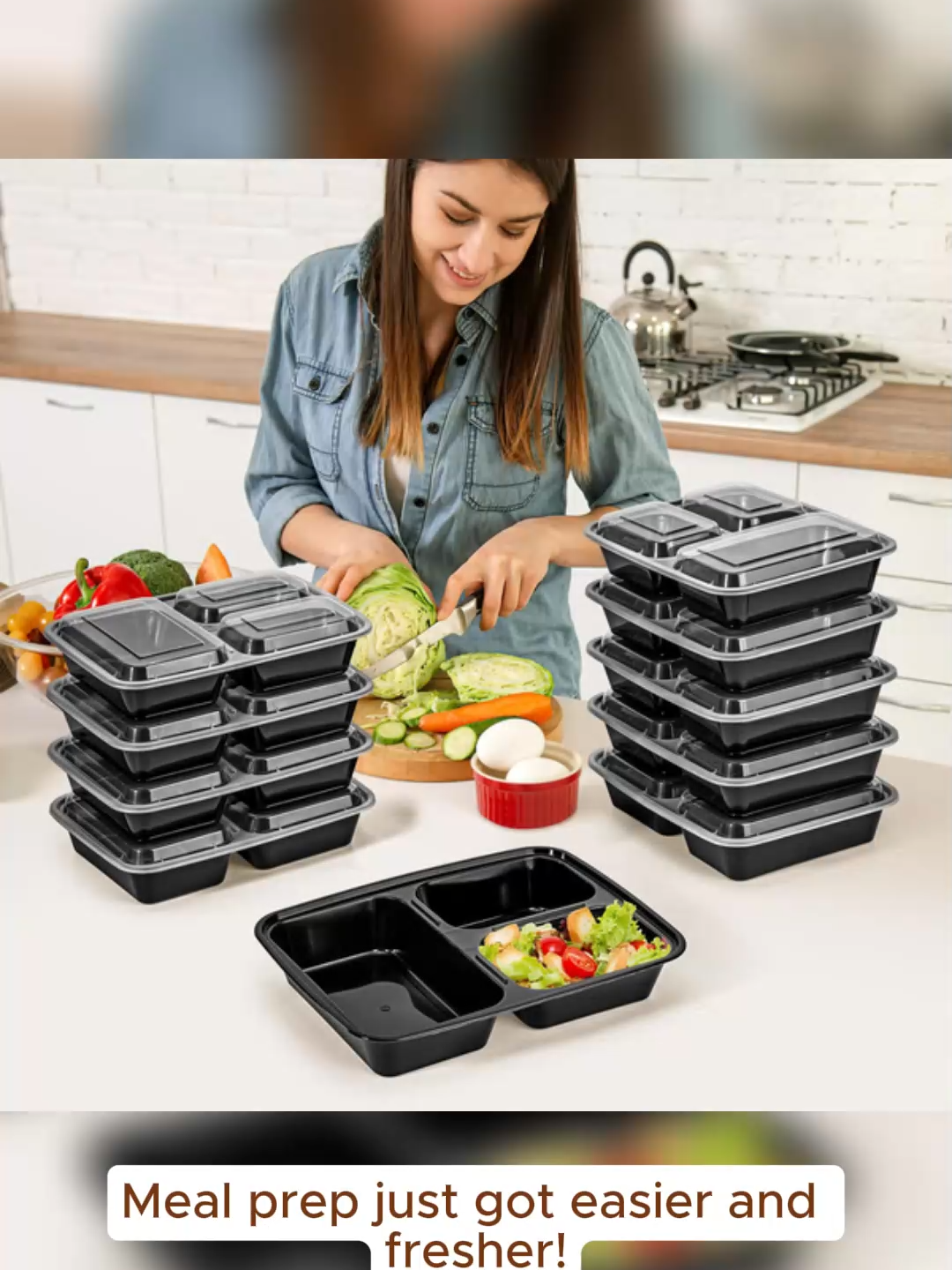 Meal prep just got smarter 💡🍱   Say goodbye to soggy lunches and cluttered fridges. These Vinsani 3-compartment containers are built for busy lives — airtight, leak-resistant, and stackable for max space-saving. ✅ 32oz capacity for balanced portions ✅ Microwave, freezer & dishwasher safe   ✅ Reusable & BPA-free   Perfect for gym meals, office lunches, batch cooking, or family planning. No spills. No stress. Just prep, stack, and go. #TikTokMadeMeBuyItUK   #TikTokShopUK   #MealPrepUK   #KitchenFindsUK   #BatchCooking   #LunchBoxGoals   #OsirisTopSourcing