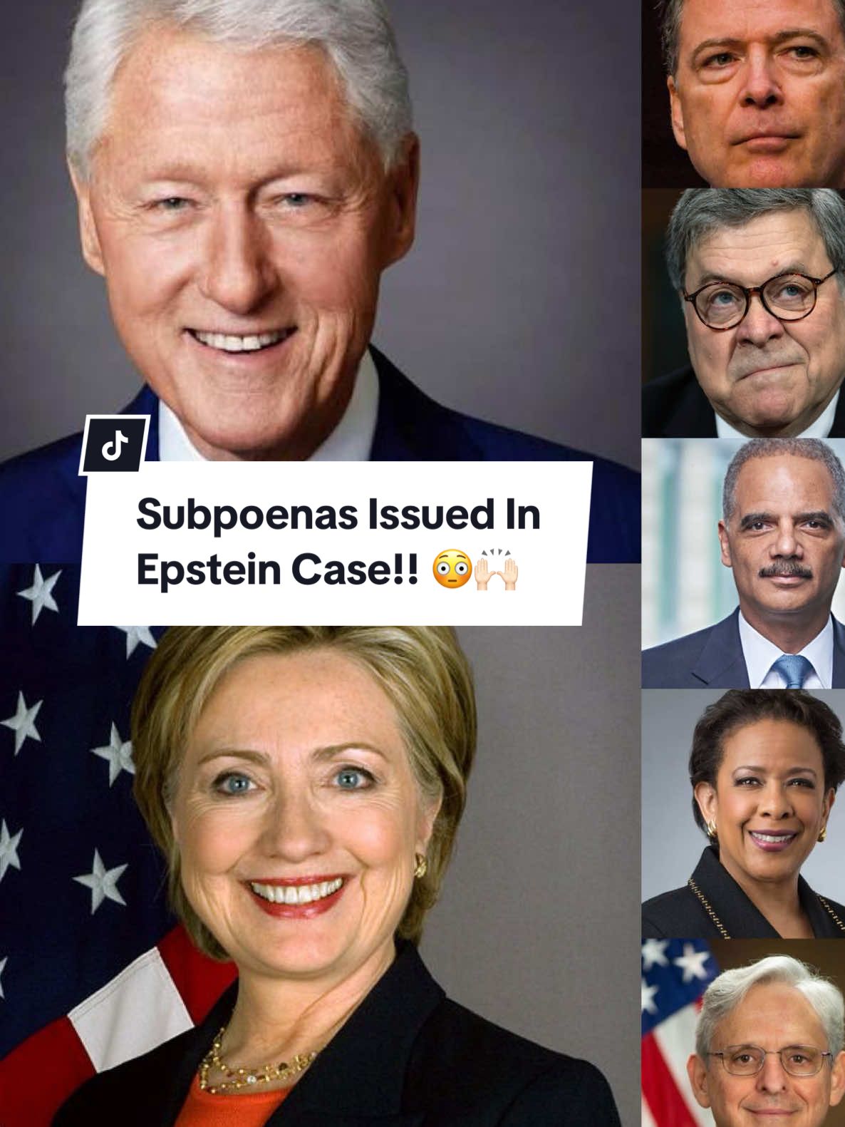 Breaking! James Comer has just issued subpoenas in the Epstein case.. Among those subpoenaed are Hillary&Bill Clinton,  Bill Barr, Eric Holder, Loretta Lynch, Merrick Garland, James Comey 👀👀👀 Let's GOOO!!! . . #realdonaldtrump #donaldtrump #hillaryclinton #billclinton #jefferyepstein 