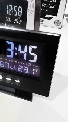 Relógio Despertador Digital LED Meteorológico Alarme Calendário Monitor De Temperatura Mesa Portátil