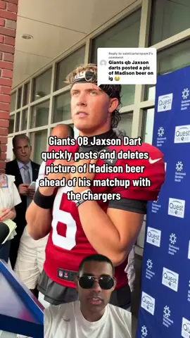Replying to @saintcarterspam3 Giants QB Jaxson Dart quickly posts and deletes picture of Madison beer ahead of his matchup with the chargers #madisonbeer #madisonbeerfan #lachargers #jaxsondart #justinherbert 