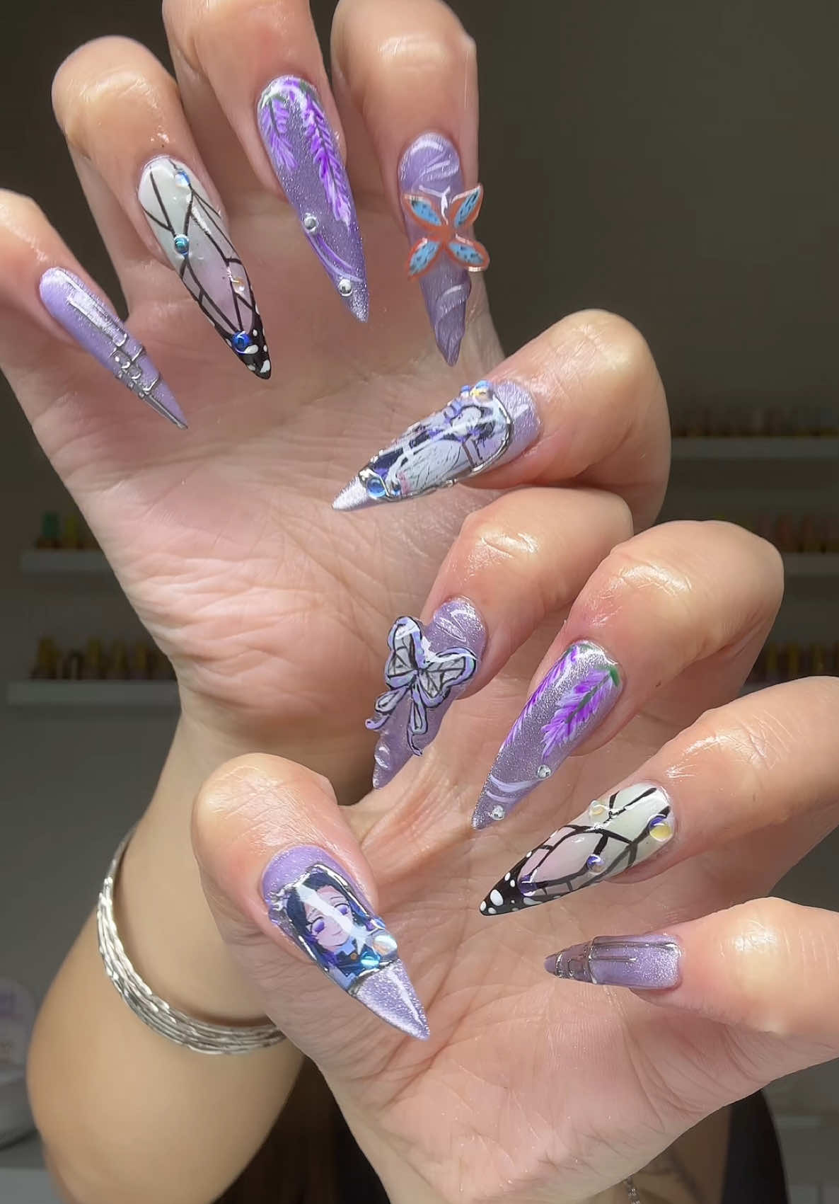 cryingggg 😭😭💜 #demonslayer #shinobukocho #shinobunails #demonslayernails #infinitycastle 