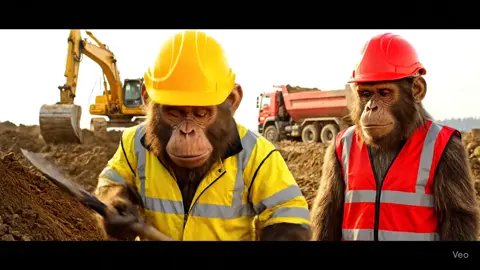 Monkey Labour Vs Safety Officer – Mazahiya Site Scene 😂👷🐒 #ConstructionComedy #MonkeyOnDuty #MazahiyaVideo #SafetyScene #Foryou 