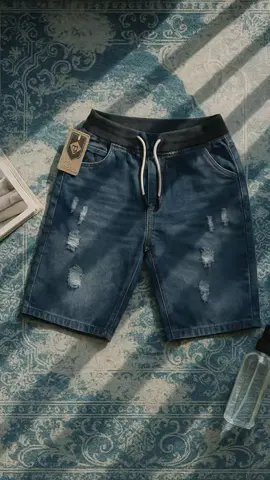 Celana jeans pendek pria pinggang karet RIB #jeans #jeanspendek #celanapria #celanajeanspria #celanapendekmurah 