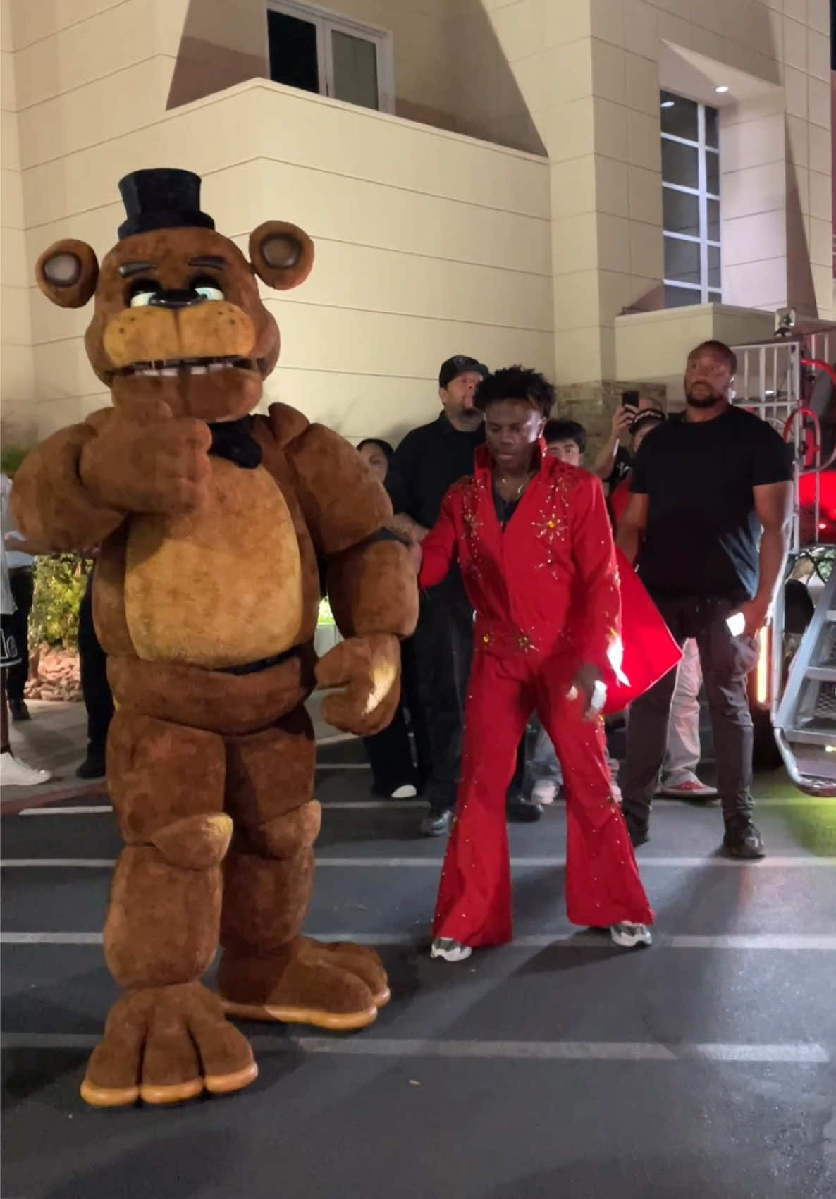 Freddy Fazbear has now met @IShowSpeed (in Vegas) during his America Tour!  HUGE thank you to Speed and his team (Sydney and Ames especially) for inviting us out and organizing everything for us to show up! And of course a GIGANTIC shoutout to @Robby reddy’s personal security, @Caustic for Puppeteering, and @Mikey Monst🍓 for filming on our end!  #fnaf #ishowspeed #Freddyfazbear #fnafmovie #animatronic    