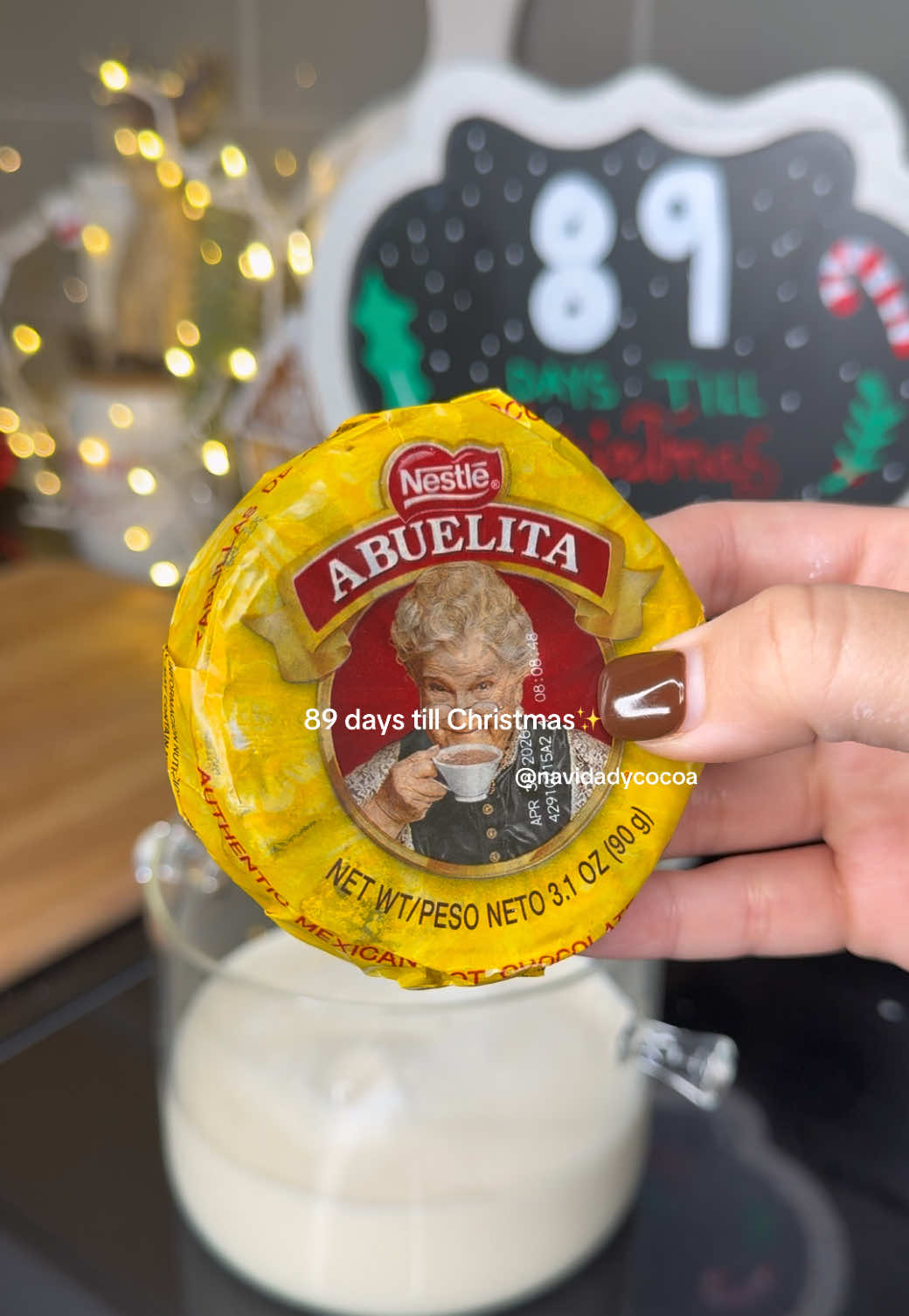 Okay, but this turned out delicious! 🎄✨☕️🤍 #chocolateabuelita #christmascountdown #hotchocolate #fyp #christmasaesthetic 