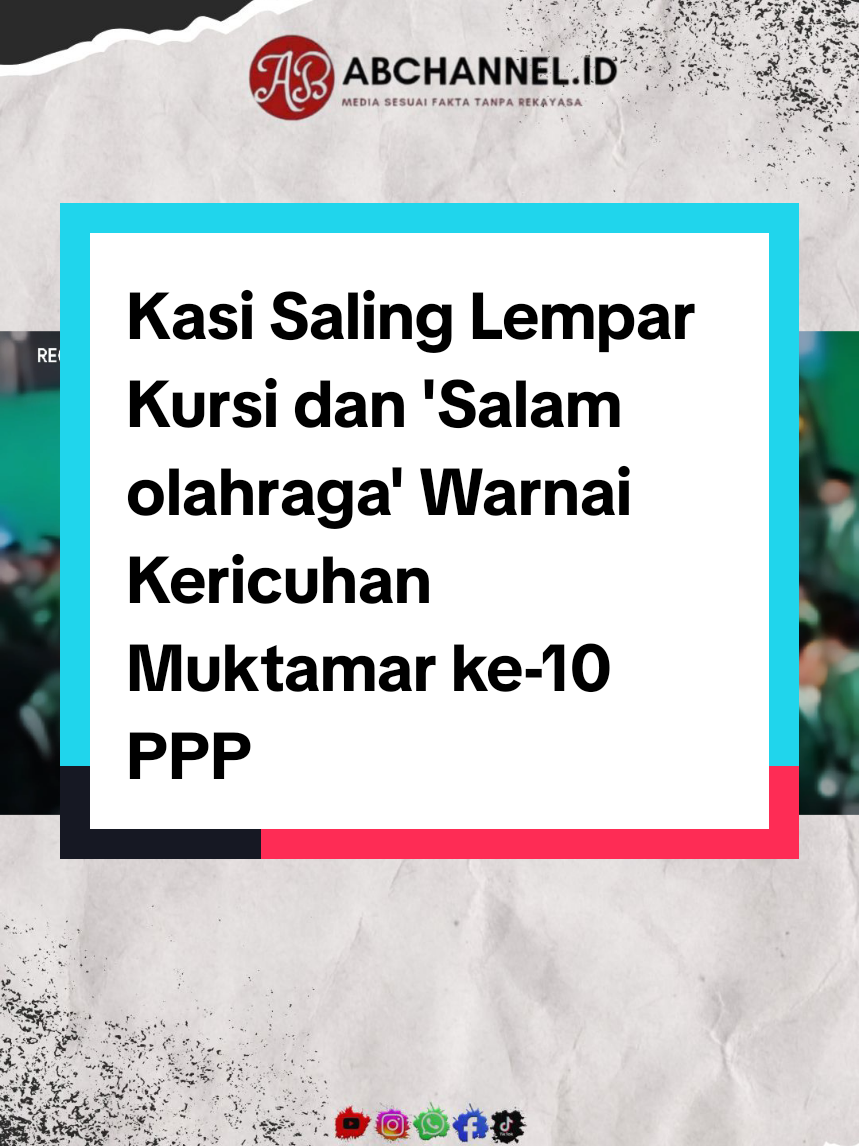 Muktamar ke-10 PPP di Ancol, Jakarta Diwarnai Kericuhan, salam.olah raga dan Saling Lempar kursi warnai gelaran tersebut. #ppp 