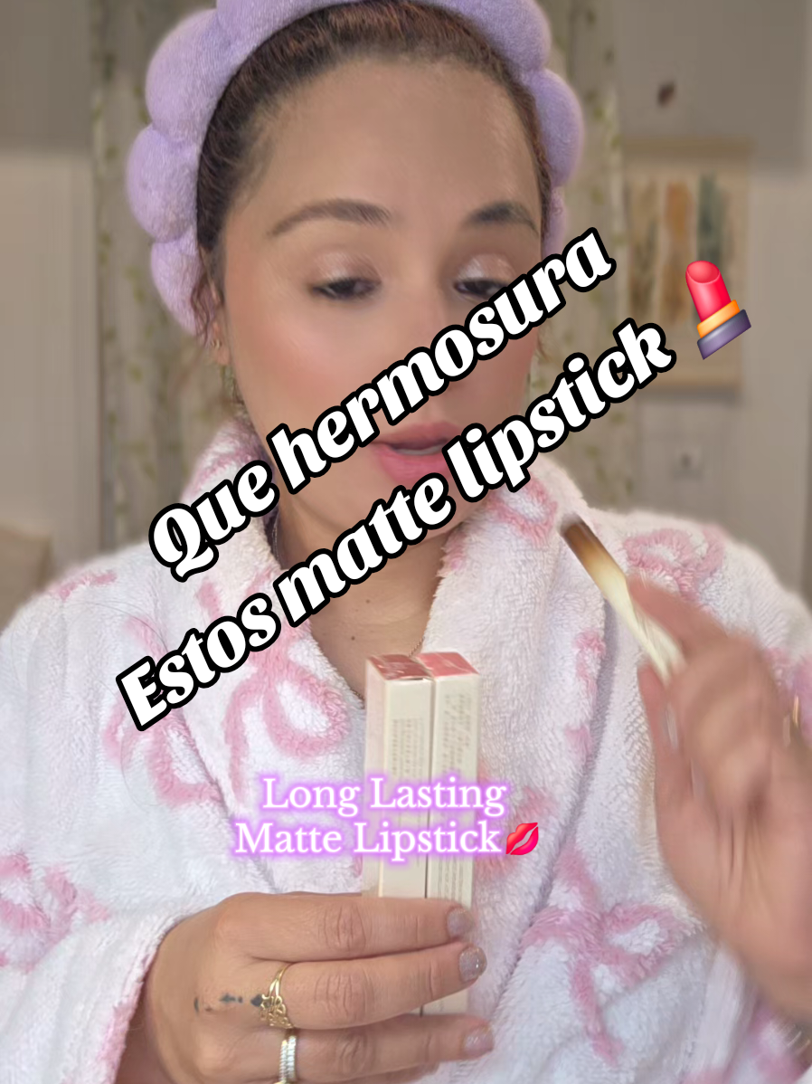 Long Lasting Matte Lipstick este set de 4 esta hermoso.#longlastinglisptics #lipstick #lipsticktutorial #makeup #beauty 