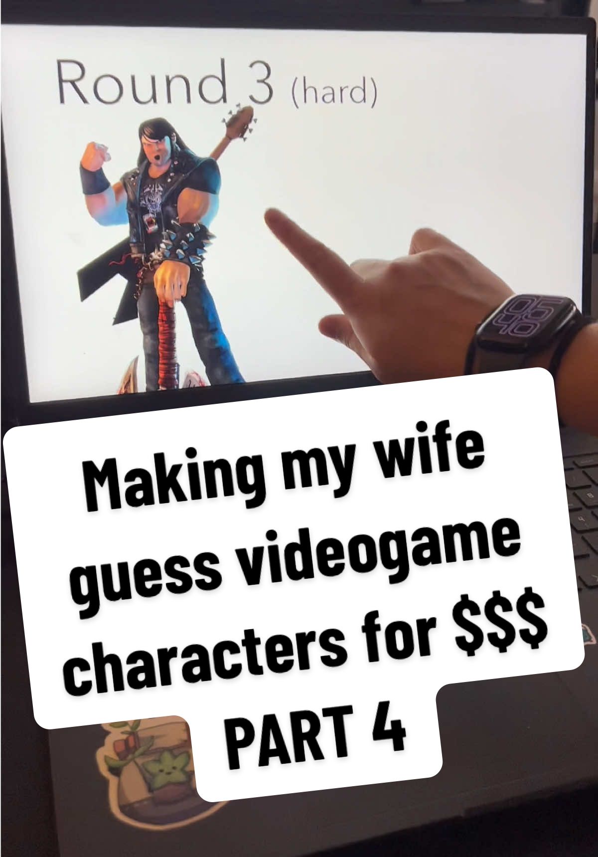 Making my wife guess video game characters for money, but they get progressively harder. PART 4 #guess #character #game #fact #wife