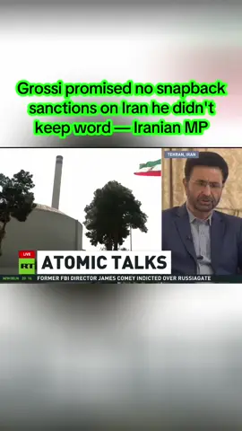 Grossi promised no snapback sanctions on Iran, he didn't keep word — Iranian MP #News #fyp RT spoke with Iranian MP Fada Hossein Maleki abour Tehran considering legislation to withdraw from the nuclear non-proliferation treaty.