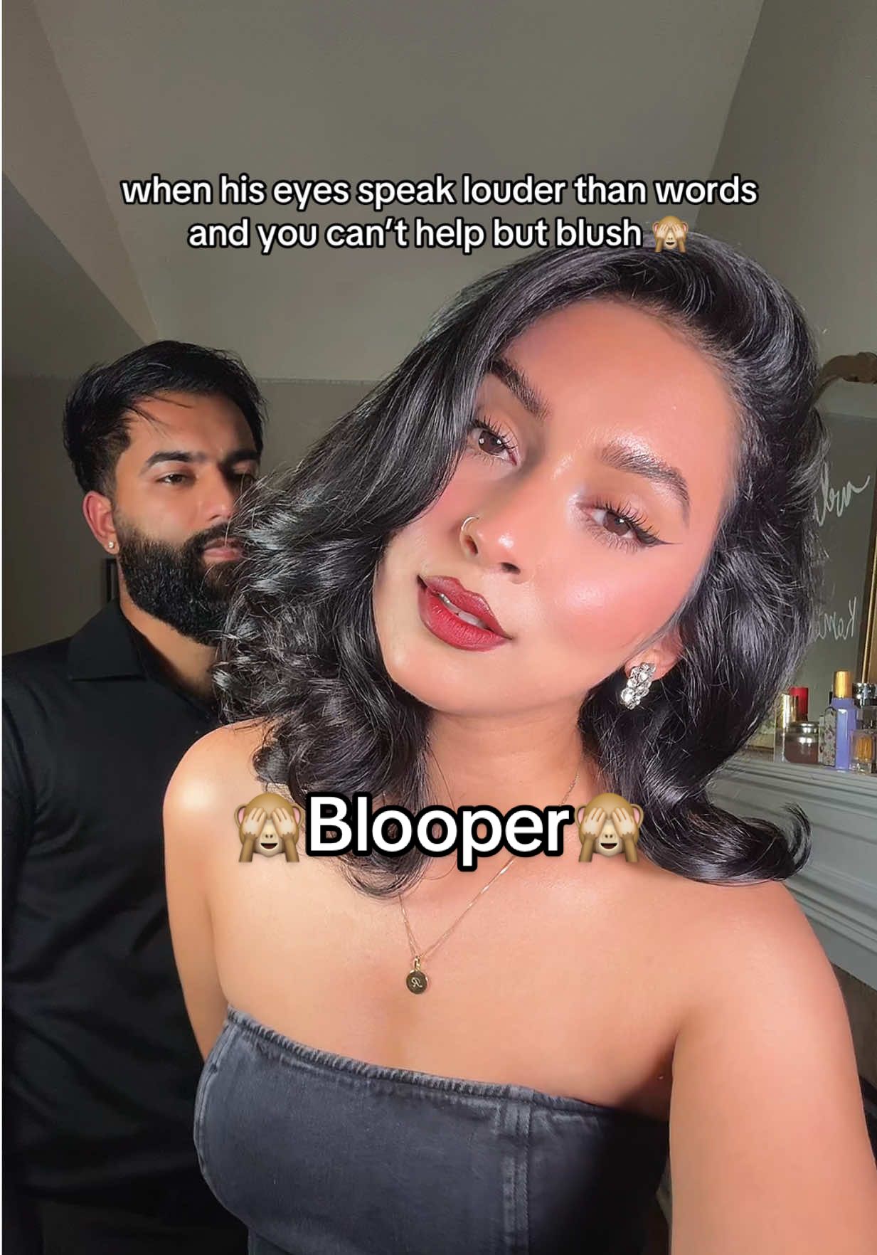 Well I was trying a new trend but I couldn’t even start it🙈  #trend #couple #blooper 