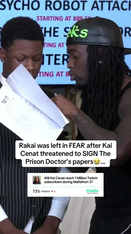Rakai was left in FEAR after Kai Cenat threatened to SIGN The Prison Doctor’s papers😭… #kaicenat #rakai #prisondoctor #mafiathon3 