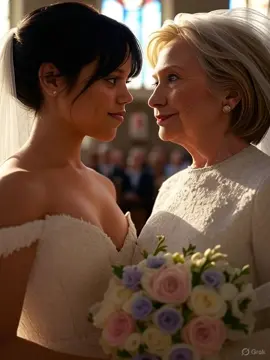Jenna Ortega x Hillary Clinton lesbian kissing 24 #AI #AIart #AIvideo #yuri #lesbian 