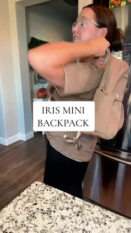 Seriously the perfect size backpack for fall days out with the kids 🤎 #irisminibackpack #backpack #mombag #travelbackpack #tiktokshopfalldealsforyou 