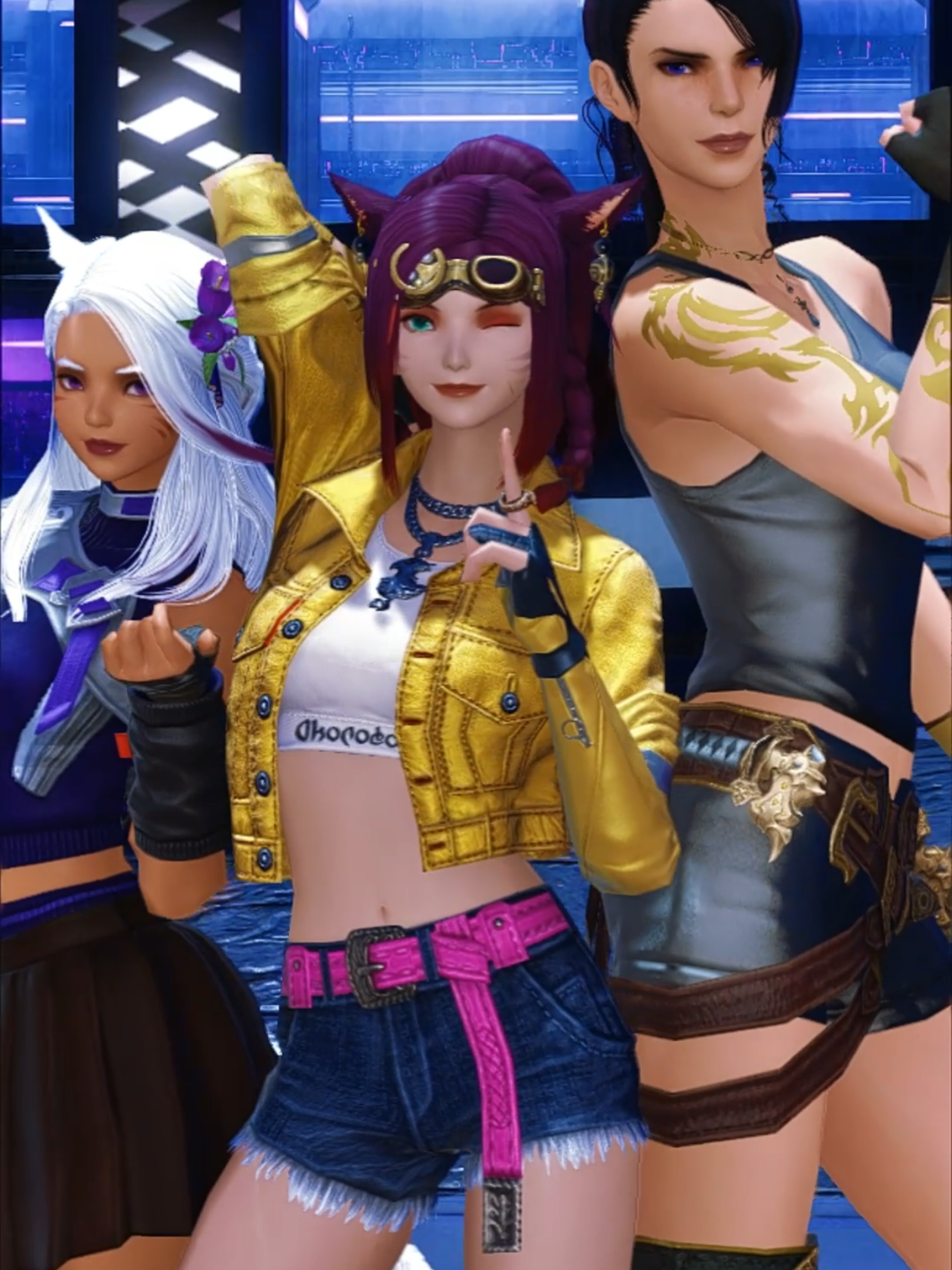 Replying to @darrinsenpai  Make sure to pause as needed! 💜❤️ The three of us loved making the glams for this! Here are the pieces we used! 🥰😁 #ffxiv #ffxivonline #ffxivtok #ff14 #ff14online 