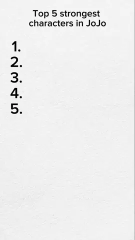 Top 5 Strongest Characters in Jojo #jojo #jojosbizarreadventure #diavolo #pucci #dio #jotaro #giorno