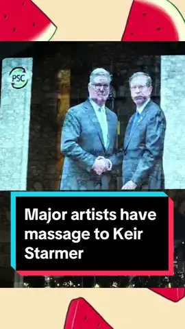 Major artists have called on Keir Starmer to accept Israel is committing a genocide in Gaza, in a video projected in #Liverpool at the entrance to the Labour party conference site. #palestine #world #freedom #fyyyyyyyyyyyyyyyy 