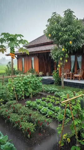 Hujan Rileksasi Kebun Sayuran Di Halaman #hujan #rainday #rain #kebunsayuran #caraberkebun 