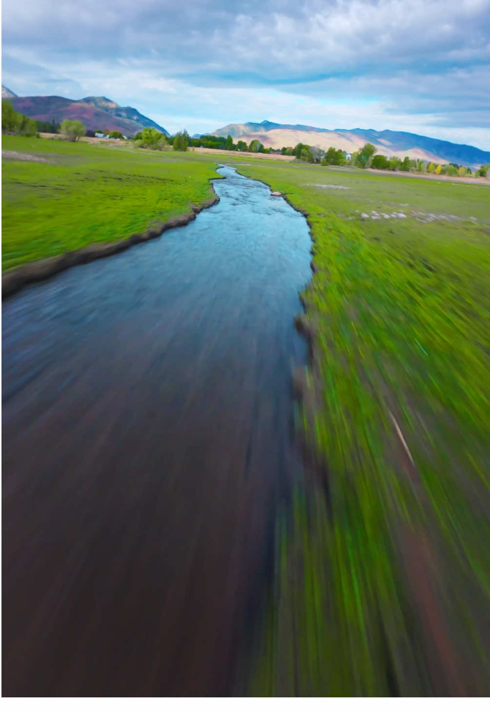 Cruises along the creek. ☀️⛰️ #drone #fpv #river #nature #utah