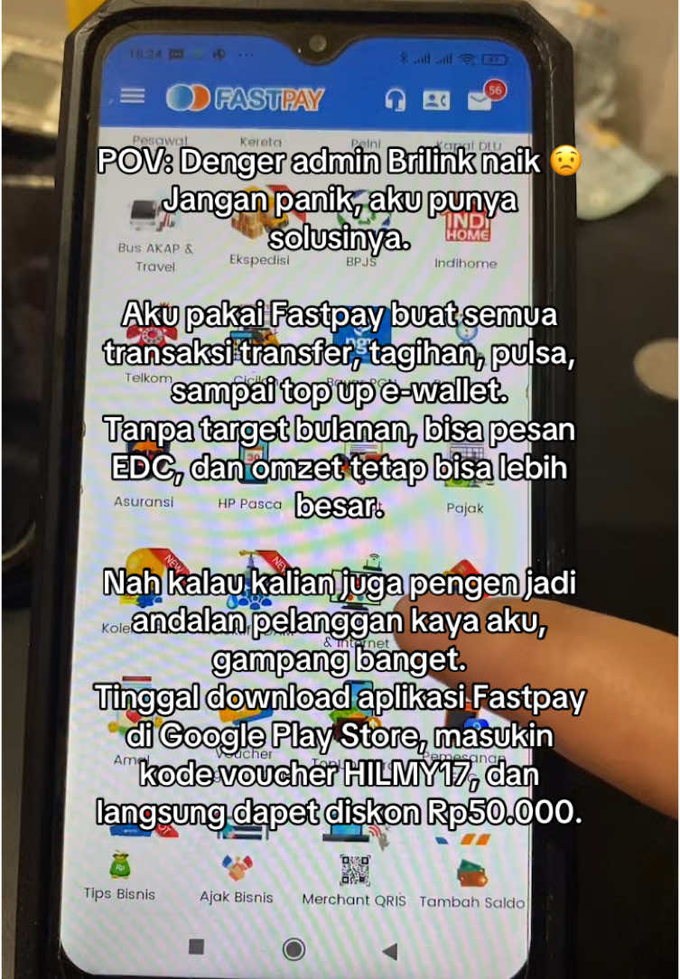admin Brilink naik? 😟 Tenang aja, ada cara biar tetap untung tanpa ribet! Aku udah coba Fastpay buat semua transaksi, hasilnya makin lancar 🚀 Kalian juga bisa coba biar pelanggan makin betah @Fastpay Indonesia #agenfastpay #andalanagenindonesia #fastpay #juraganfastpay #konter #konterpulsaindonesia #brilink 